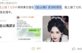 “天哪，她和李若彤超像的！30岁女演员武训时不小心受伤，脸上缝了7针”缩略图